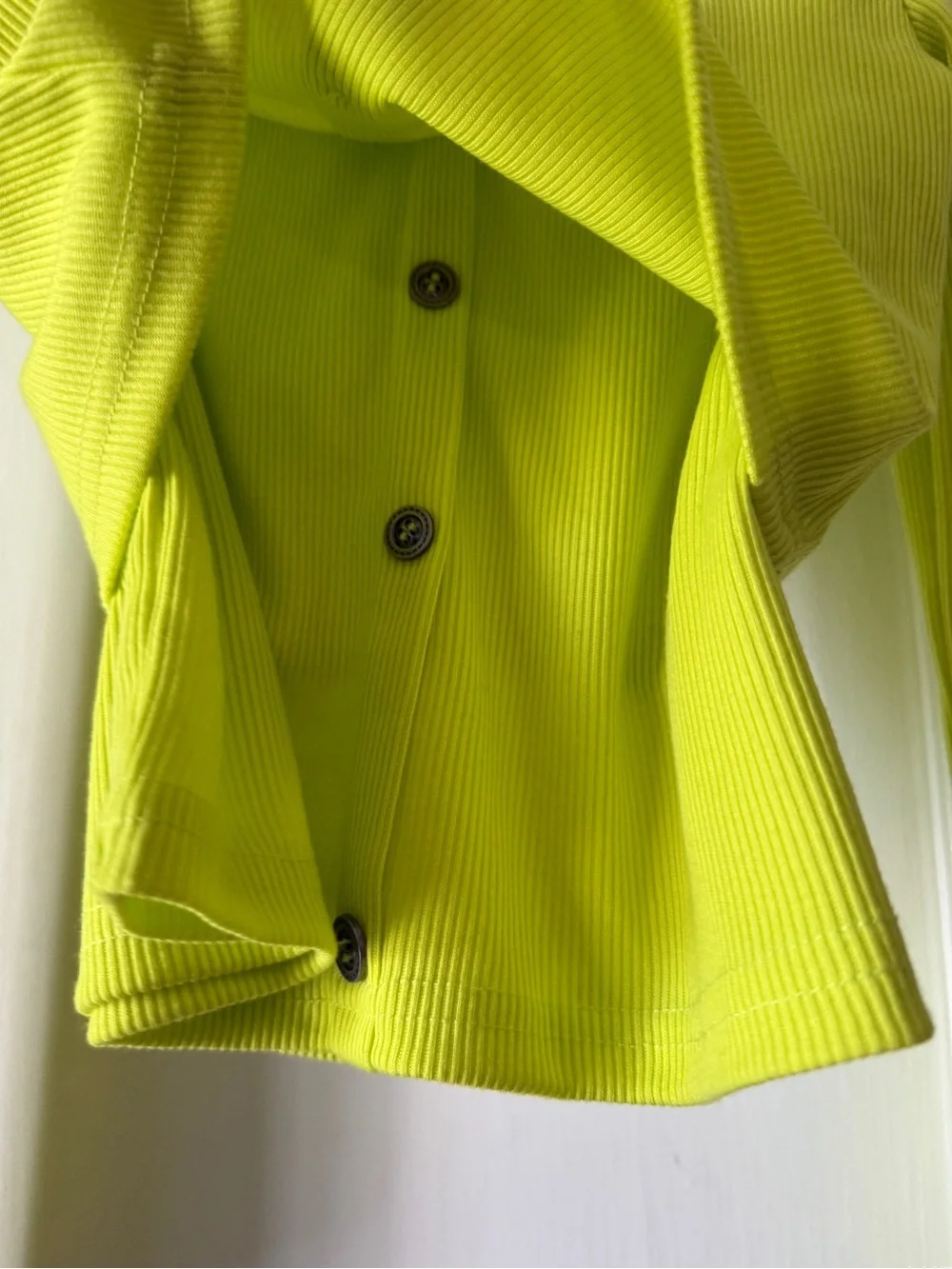 Women’s Neon Lime Long Sleeve Button-Front Top & matching skirt set